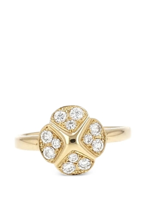 Christian Dior Pre-Owned 1990s flower-motif diamond ring - Gold