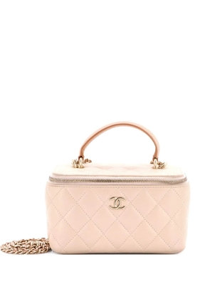 CHANEL Pre-Owned Classic Top Handle Vanity Case with Chain Quilted Lambskin Small crossbody bag - Neutrals