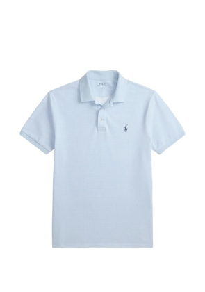 Polo Ralph Lauren Glen-check embroidered-logo polo shirt - Blue