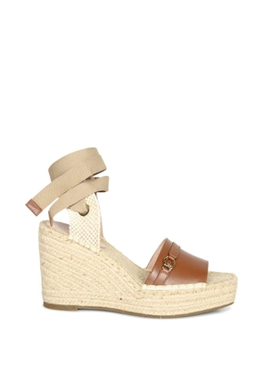 Coccinelle leather tie-fastening heeled espadrilles - Neutrals