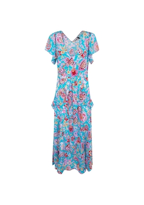 Rixo floral-print V-neck dress - Blue