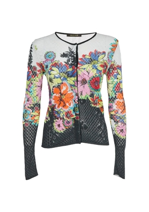 Roberto Cavalli Vintage floral-print long-sleeve cardigan - Black