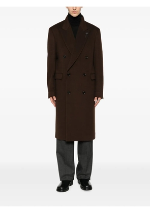Lardini pin-lapel double-breasted coat - Brown