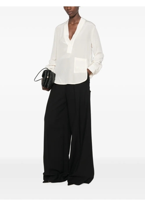 Victoria Beckham V-neck patch-pocket blouse - Neutrals