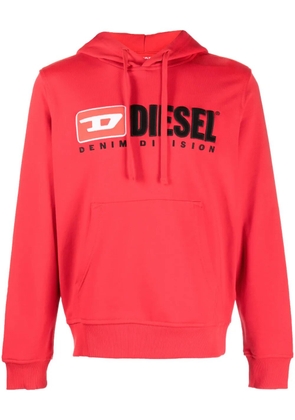 Diesel logo-patch cotton-blend hoodie - Red