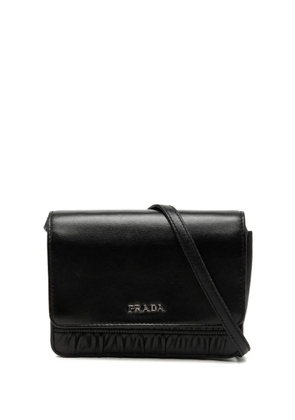 Prada Pre-Owned 2010-2026 Nappa Gaufre and Brushed Leather crossbody bag - Black