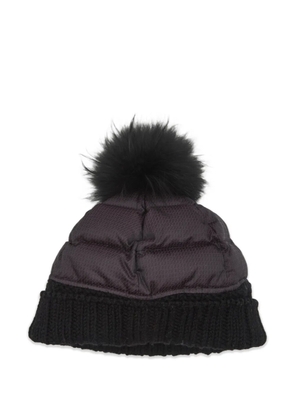 Fendi Pre-Owned FF-jacquard fur-trim beanie hat - Purple