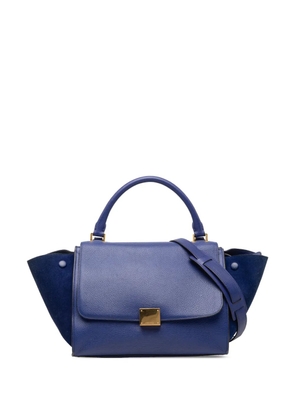 Celine Pre-Owned 2014 Small Calfskin and Suede Trapeze satchel - Blue