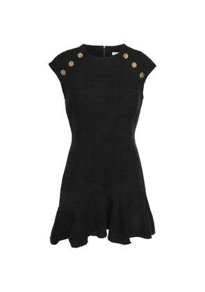 SANDRO asymmetric tweed mini dress - Black