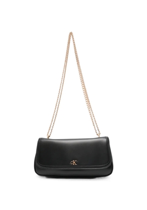 Calvin Klein small logo-plaque chain-strap shoulder bag - Black