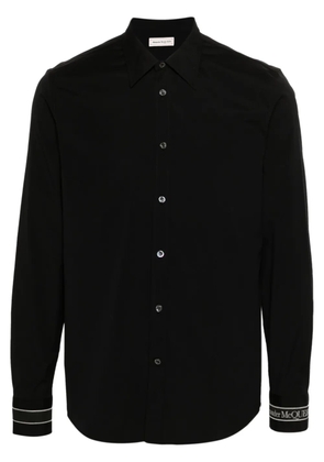 Alexander McQueen logo-strap cotton shirt - Black