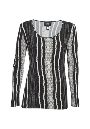 Cavalli Class snakeskin-print long-sleeve top - Black