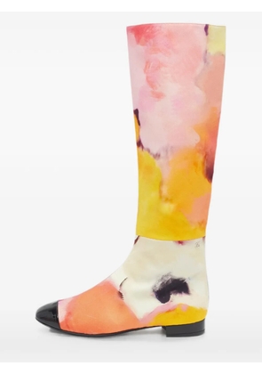 CHANEL Pre-Owned 2015 watercolor cap-toe rain boots - Pink