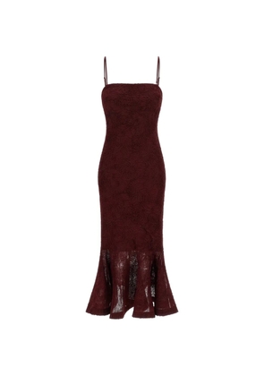 ROTATE BIRGER CHRISTENSEN floral-appliqué midi dress - Red