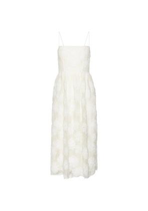 ROTATE BIRGER CHRISTENSEN floral-appliqué midi dress - Neutrals