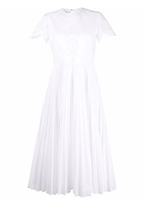 Valentino Garavani broderie anglaise pleated dress - White