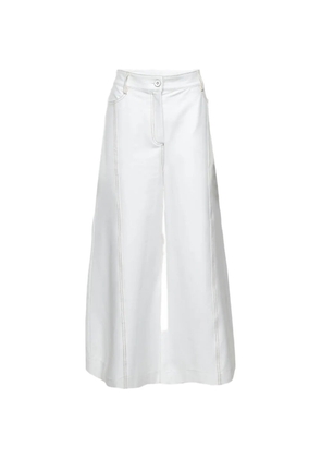 Max Mara Foster logo-patch jeans - White