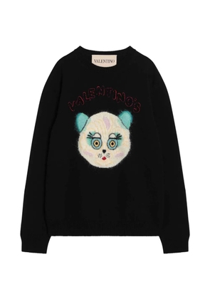 Valentino Garavani intarsia-knit cat-motif sweater - Black