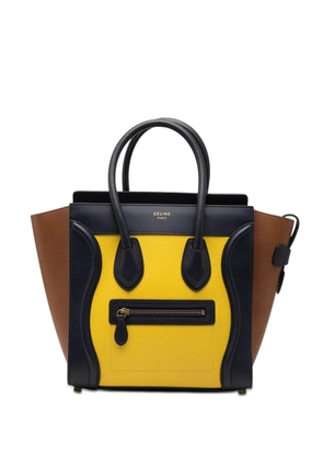 Celine Pre-Owned 2014 Micro Tricolor Leather Luggage tote bag - Black