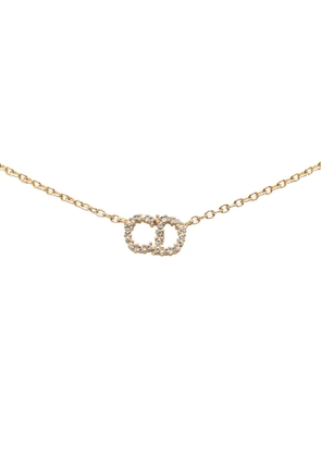 Christian Dior Pre-Owned 20th Century Gold Plated Strass CD Logo Pendant Necklace costume necklace