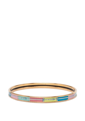 Hermès Pre-Owned 2000-2026 Extra Narrow Printed Enamel Uni Bangle costume bracelet - Gold