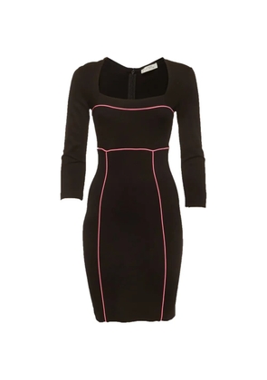 Versace Pre-Owned piped-trim shift mini dress - Black