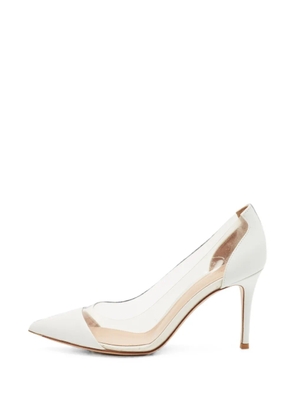 Gianvito Rossi Plexi panelled heeled pumps - White