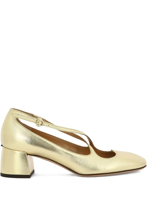 A.Bocca 45mm Two For Love crossover pumps - Gold
