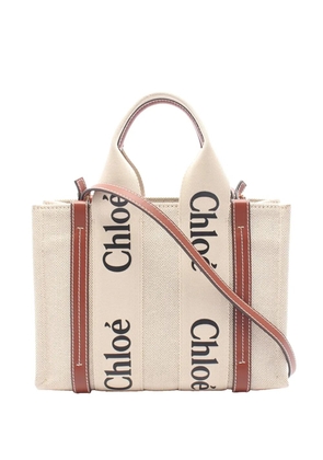 Chloé Pre-Owned 2010-2026 Small Canvas Woody Tote satchel - Neutrals