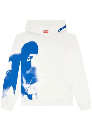 Diesel S-Boxt Smudgy-print hoodie - White