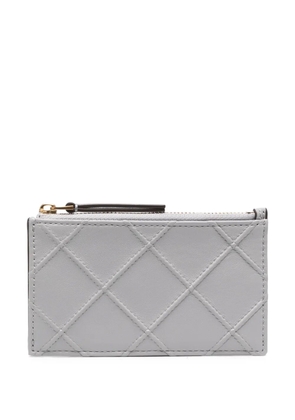 Tory Burch diamond-quilted leather wallet - Grey