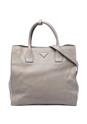 Prada Pre-Owned 2010-2026 Vitello Daino Open Convertible Tote satchel - Grey