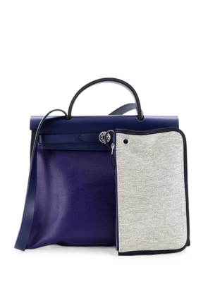 Hermès Pre-Owned Herbag Zip Berline Vache Canvas and Leather 31 shoulder bag - Blue