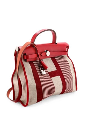 Hermès Pre-Owned Herbag Zip H Vibration Toile and Leather 31 shoulder bag - Red