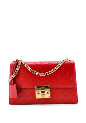 Gucci Pre-Owned Padlock Guccissima Leather Medium shoulder bag - Red