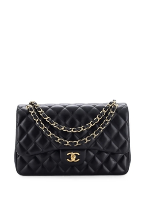 CHANEL Pre-Owned Classic Double Flap Bag Quilted Lambskin Jumbo shoulder bag - Black