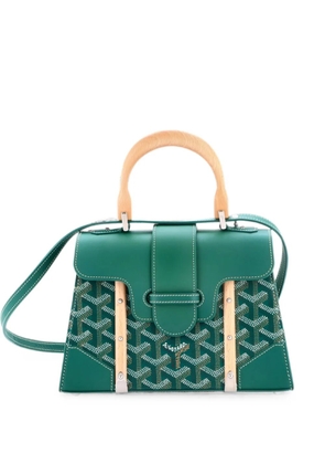 Goyard Pre-Owned Structured Saigon Top Handle Bag Coated Canvas with Leather Mini satchel - Green