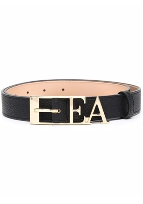 Emporio Armani logo-plaque buckle belt - Black