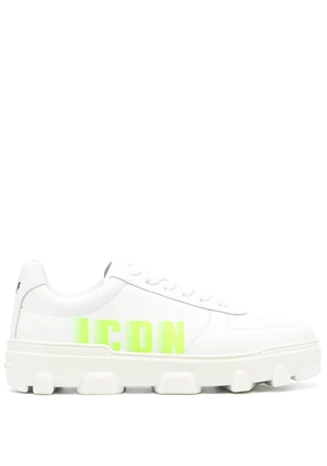 DSQUARED2 logo-printed leather sneakers - Neutrals