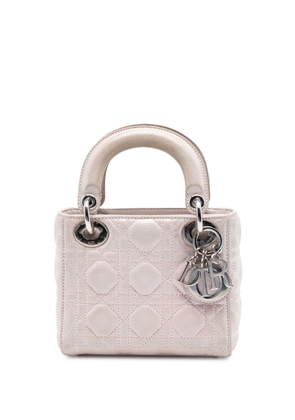 Christian Dior Pre-Owned 2015 Mini Iridescent Lambskin Cannage Lady Dior satchel - Pink