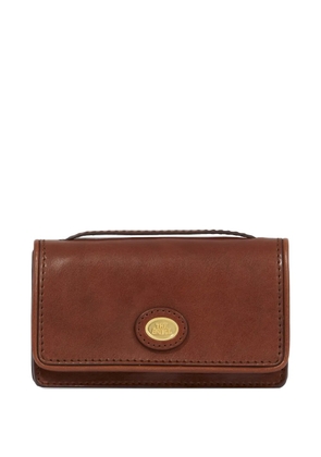 The Bridge logo-plaque leather mini bag - Brown