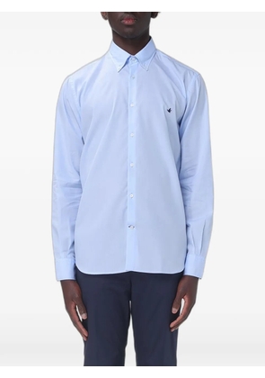 BROOKSFIELD embroidered-logo poplin shirt - Blue