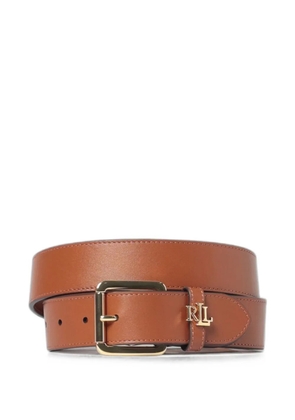 Lauren Ralph Lauren logo-plaque leather belt - Brown