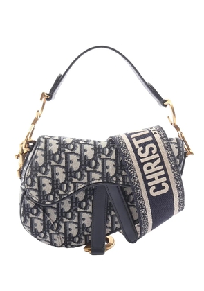Christian Dior Pre-Owned 2000-2026 Mini Oblique Canvas Saddle Bag satchel - Blue