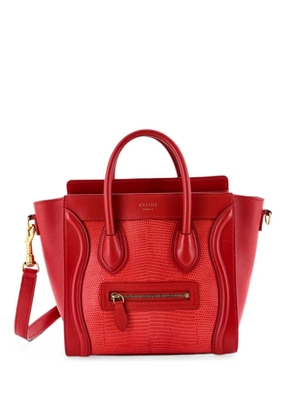 Celine Pre-Owned Luggage Bag Lizard and Leather Nano tote bag - Red