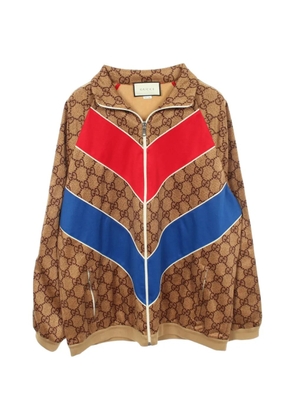 Gucci Pre-Owned 2010s GG print chevron zip-up sweatshirt - Brown
