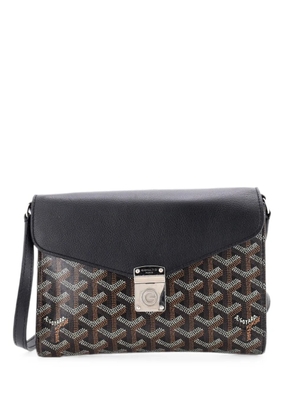 Goyard Pre-Owned Chypre Wallet on Strap Coated Canvas with Leather crossbody bag - Black
