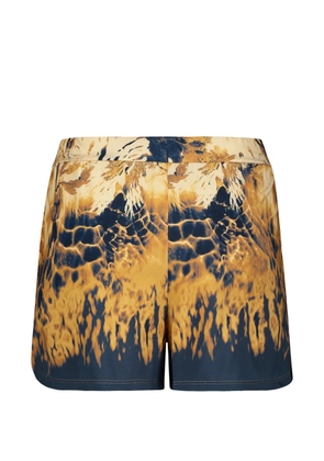Alberta Ferretti abstract-print curved-hem shorts - Brown
