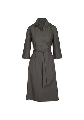 Peter Cohen Denise belted three-quarter-sleeve midi dress - Grey