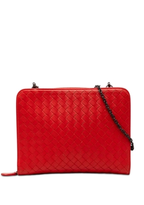 Bottega Veneta Pre-Owned 2012-2026 Nappa Intrecciato Wallet on Chain crossbody bag - Red
